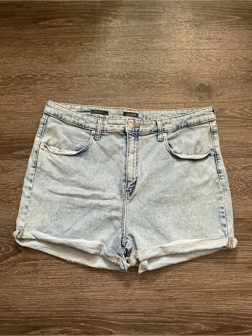 wild fable Light Blue Rolled Hem Denim Shorts